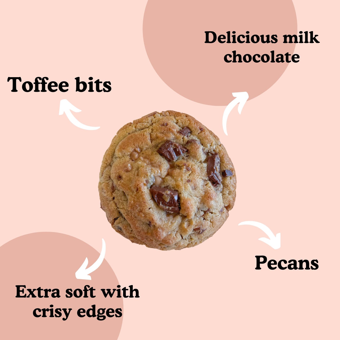 Milk Chocolate Toffee Pecan Cookie Info